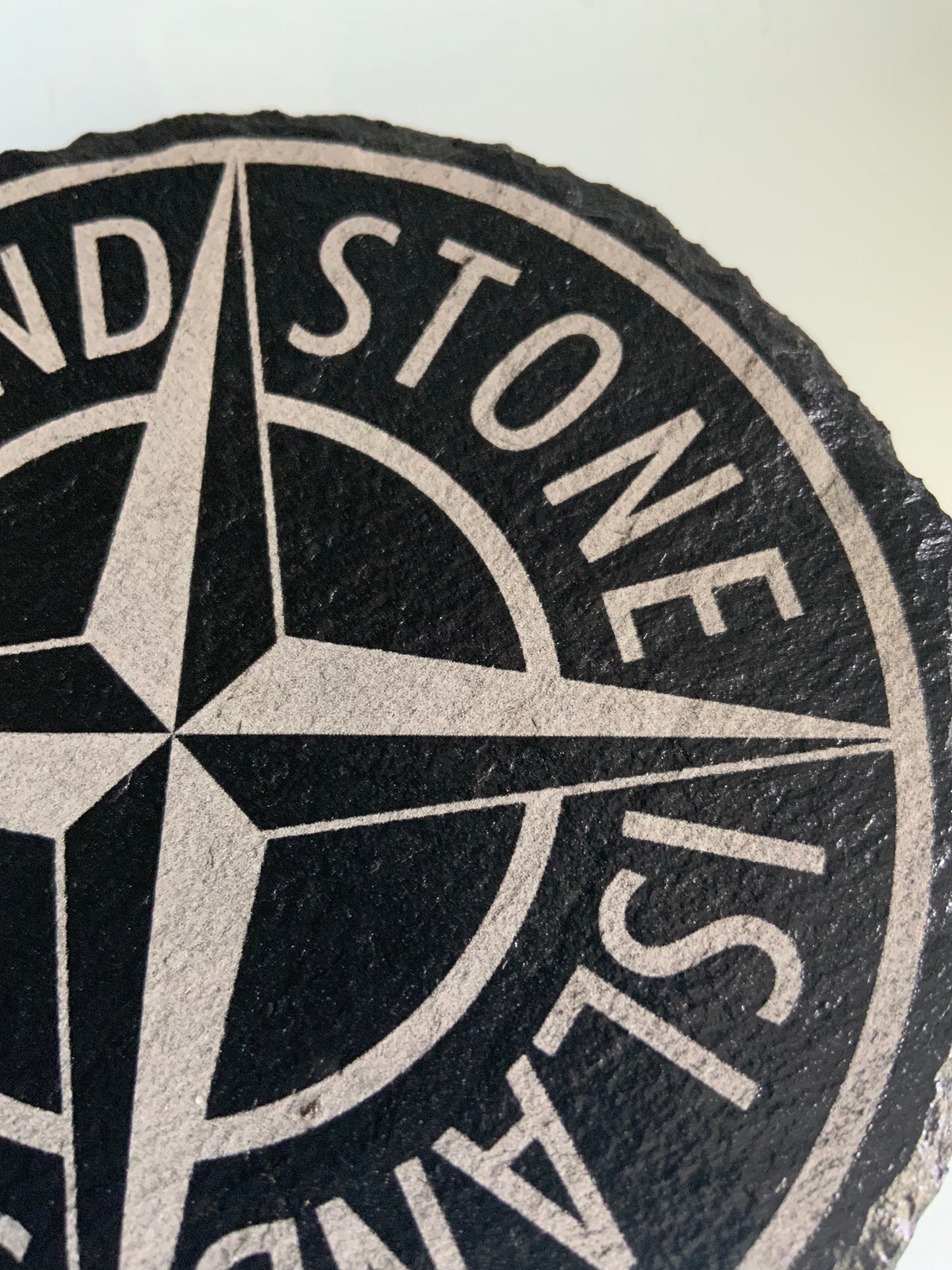 Engraved Stone Island Slate Coaster
