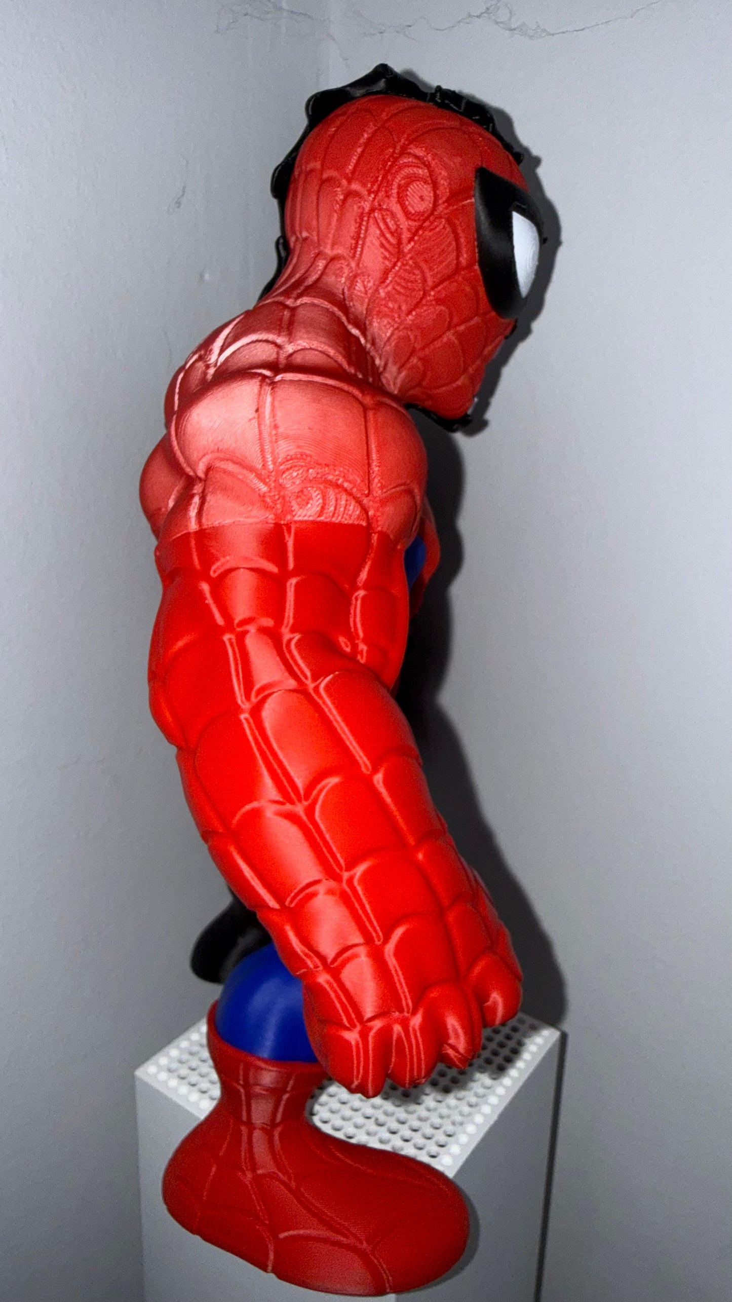 Large Spider-Man Venom Split Brick Figure | Marvel 3D Printed Collectible Display Model Gift