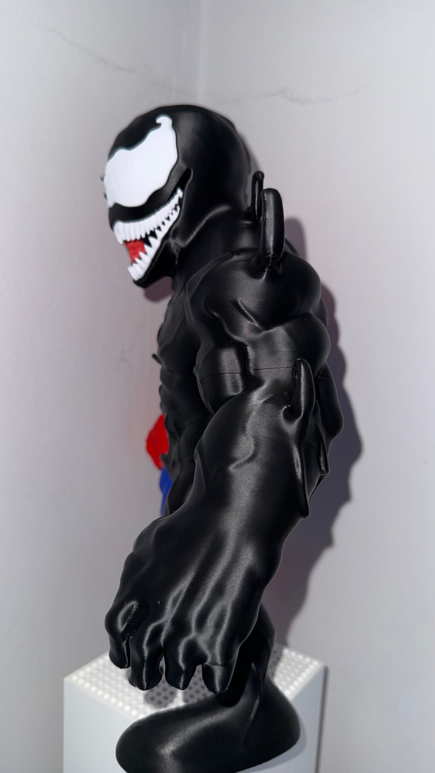 Large Spider-Man Venom Split Brick Figure | Marvel 3D Printed Collectible Display Model Gift