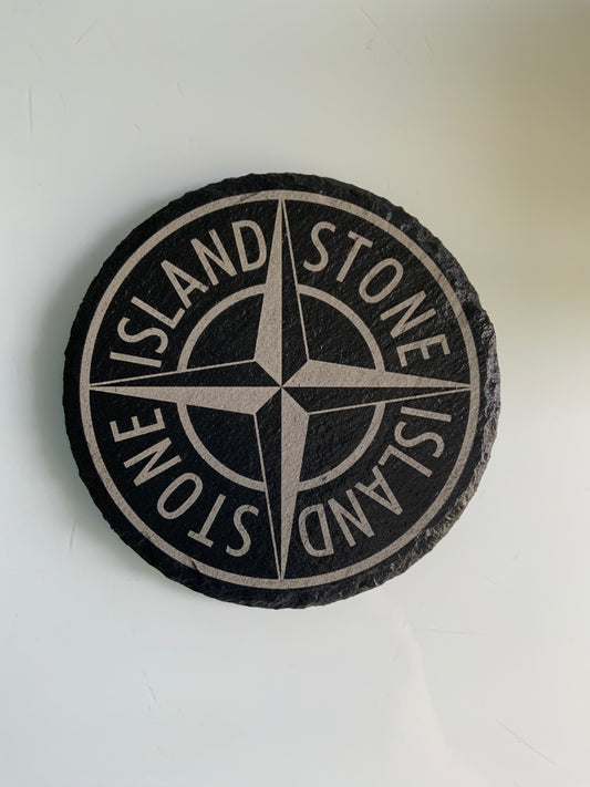 Engraved Stone Island Slate Coaster