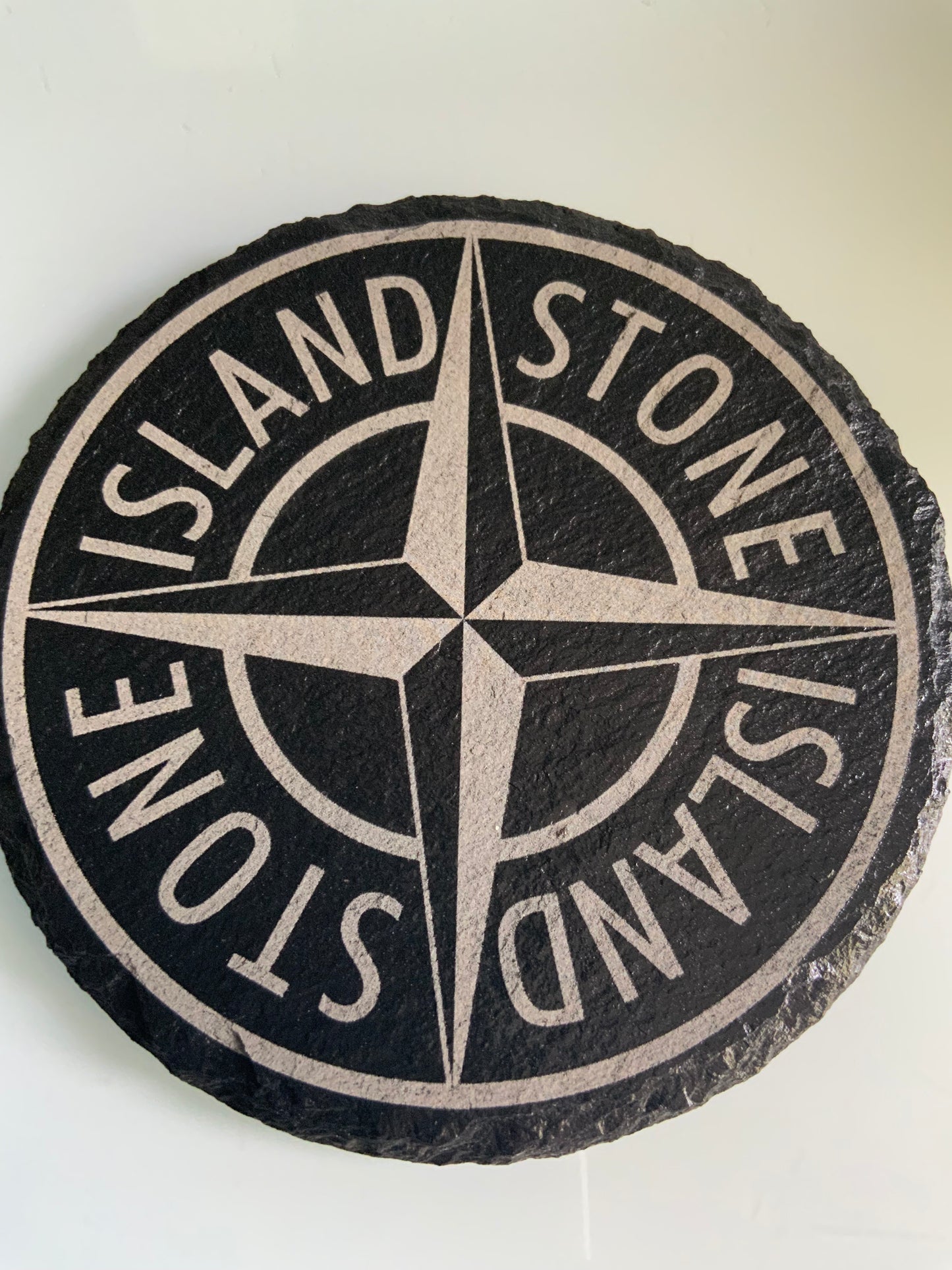 Engraved Stone Island Slate Coaster