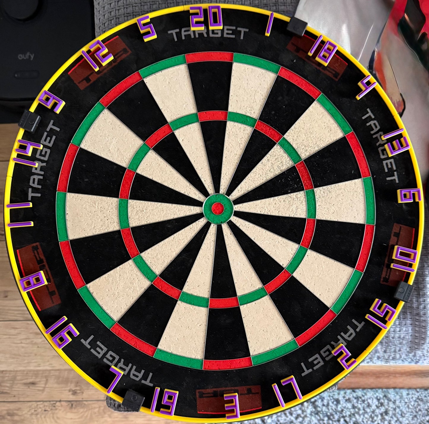 Great 3d printed dartboard number ring with angled numbers and choice of colour