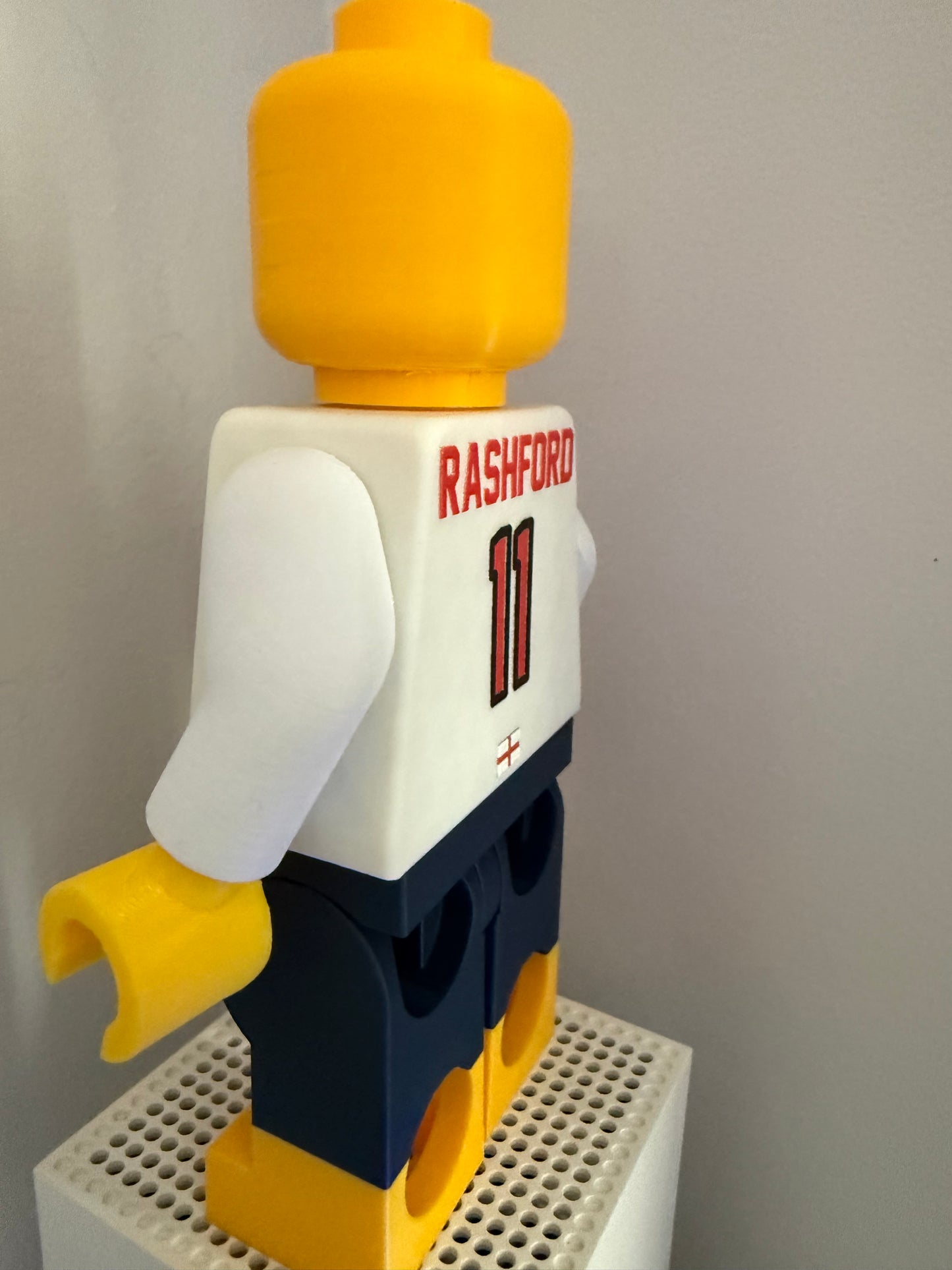 Personalised England Football Large Brick Man Figure | Custom Name & Number | Football Gift