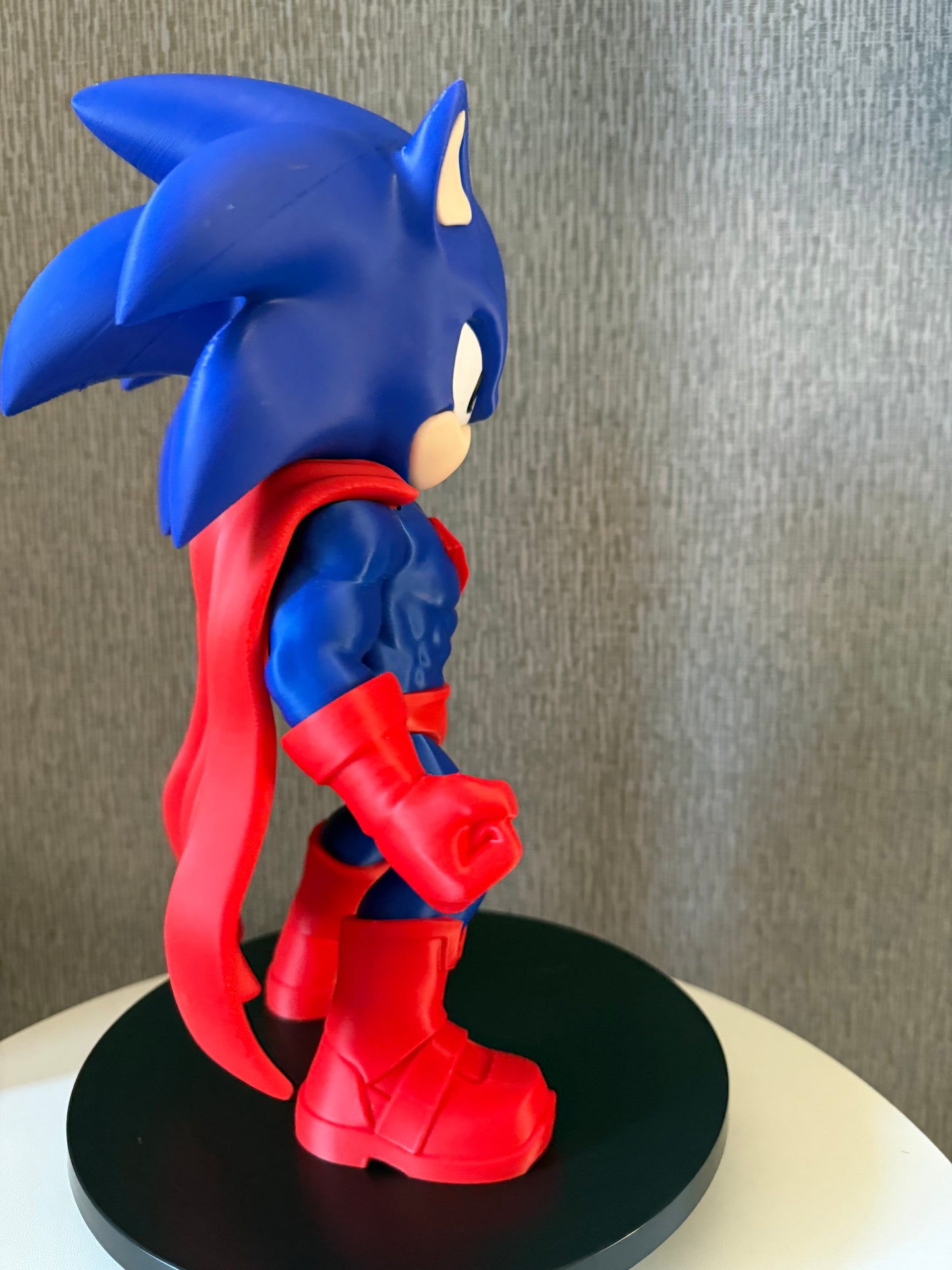Large Super Sonic Hero Brick Figure | 3D Printed Collectible Display Gift
