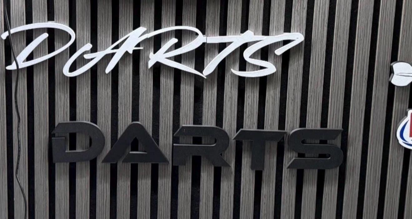Darts Sign for Acoustic Wood Panel - Push And Twist - White or Custom Colours