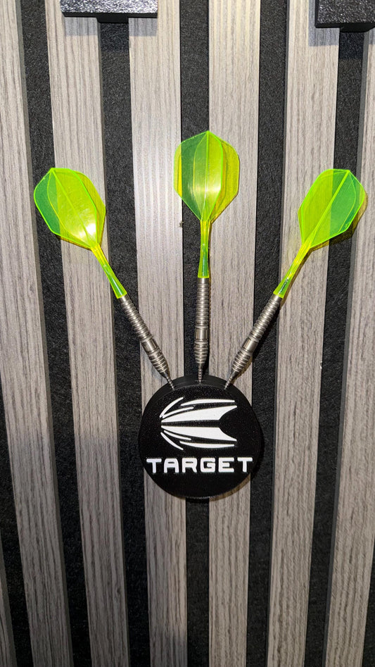 Themed dart holder that is designed for Acoustic wood panels.