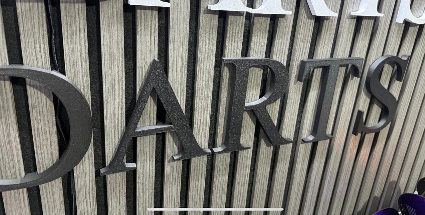 3D DARTS Wall Letters Sign – Games Room Man Cave – 55cm Long, 15mm Deep
