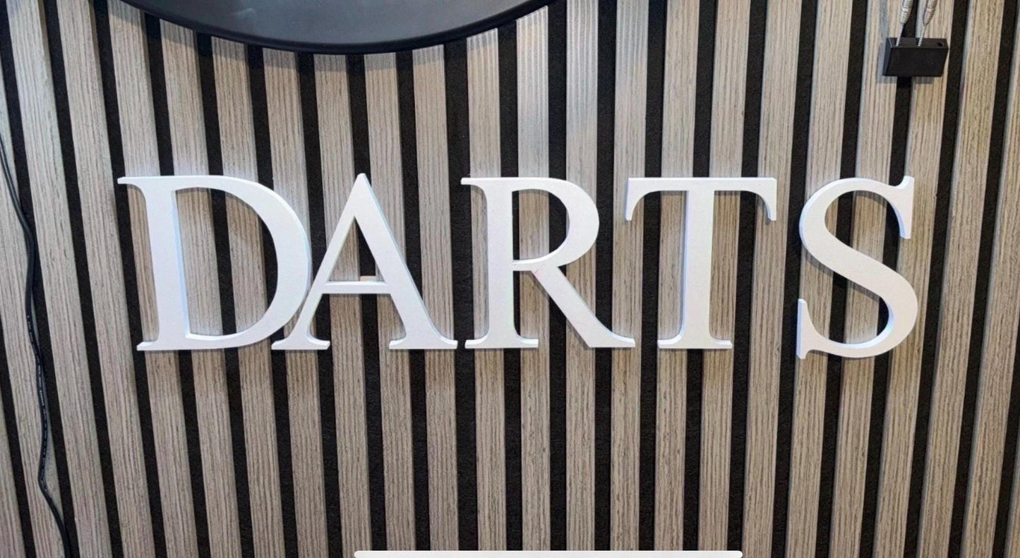 Darts Sign for Acoustic Wood Panel - Push And Twist - White or Custom Colours