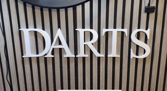 Darts Sign for Acoustic Wood Panel - Push And Twist - White or Custom Colours