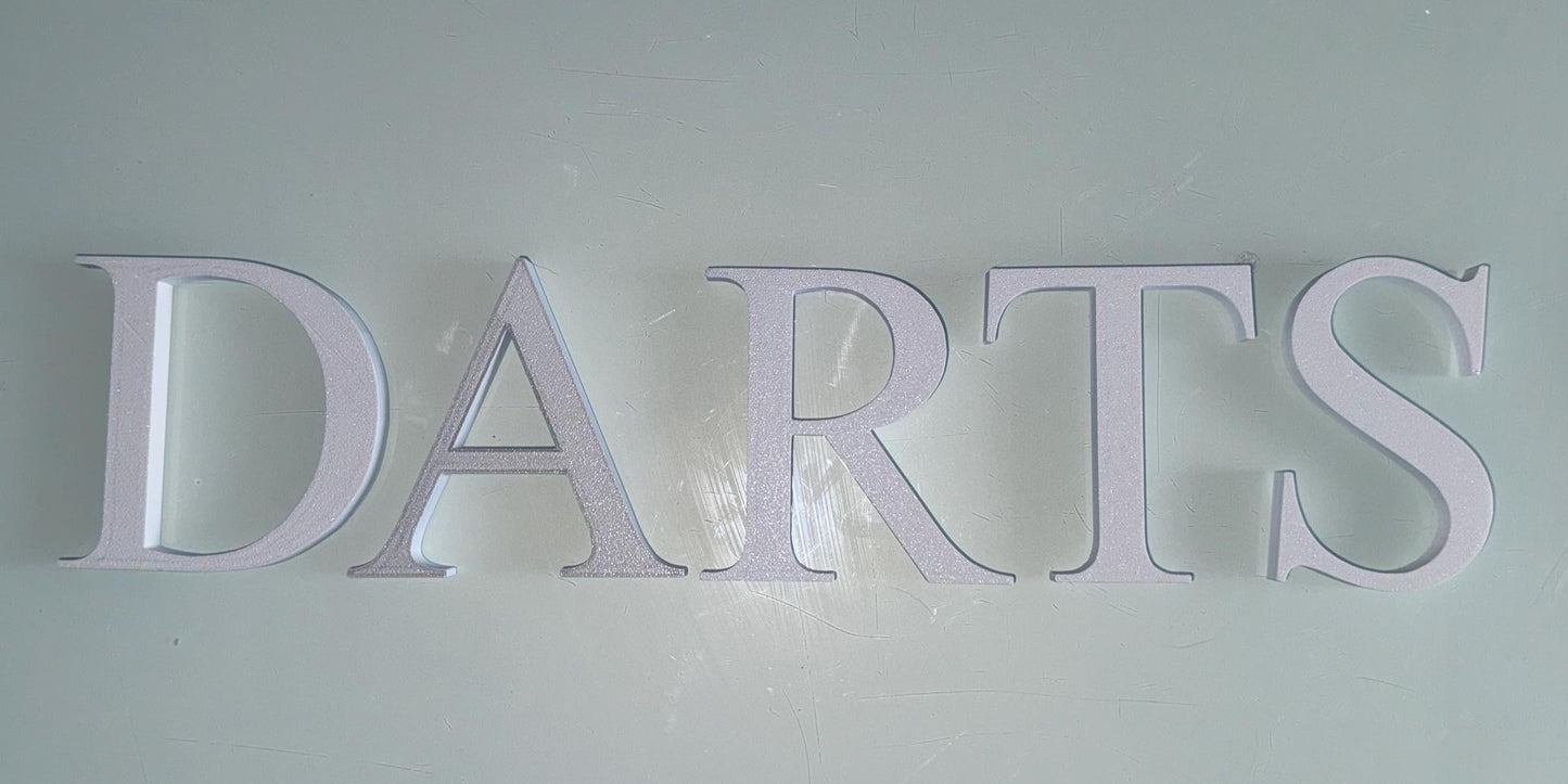 Darts Sign for Acoustic Wood Panel – 40cm, White or Custom Colours
