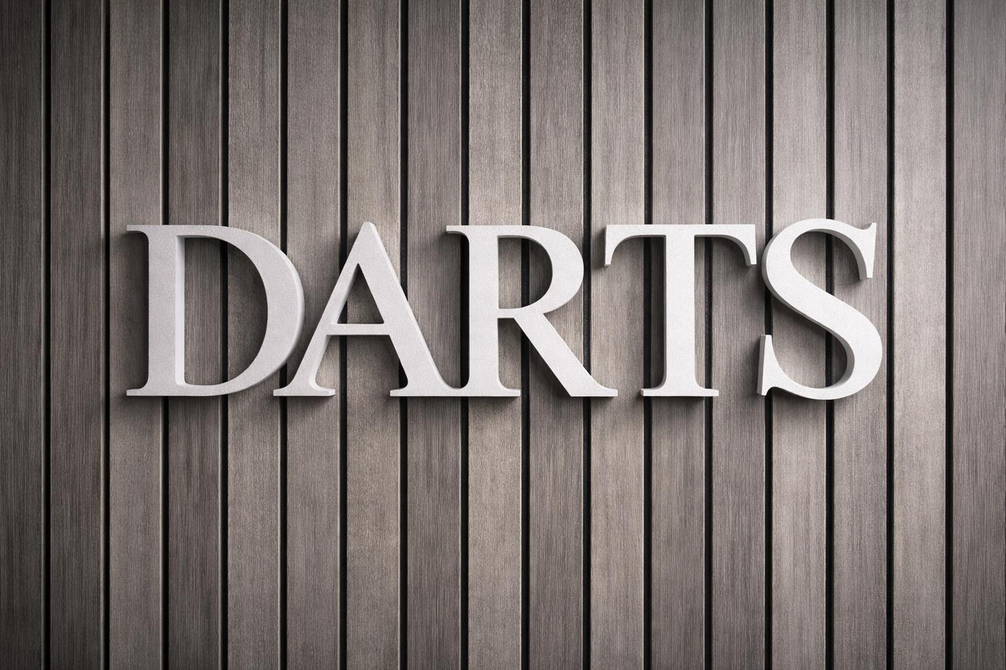 Darts Sign for Acoustic Wood Panel – 40cm, White or Custom Colours