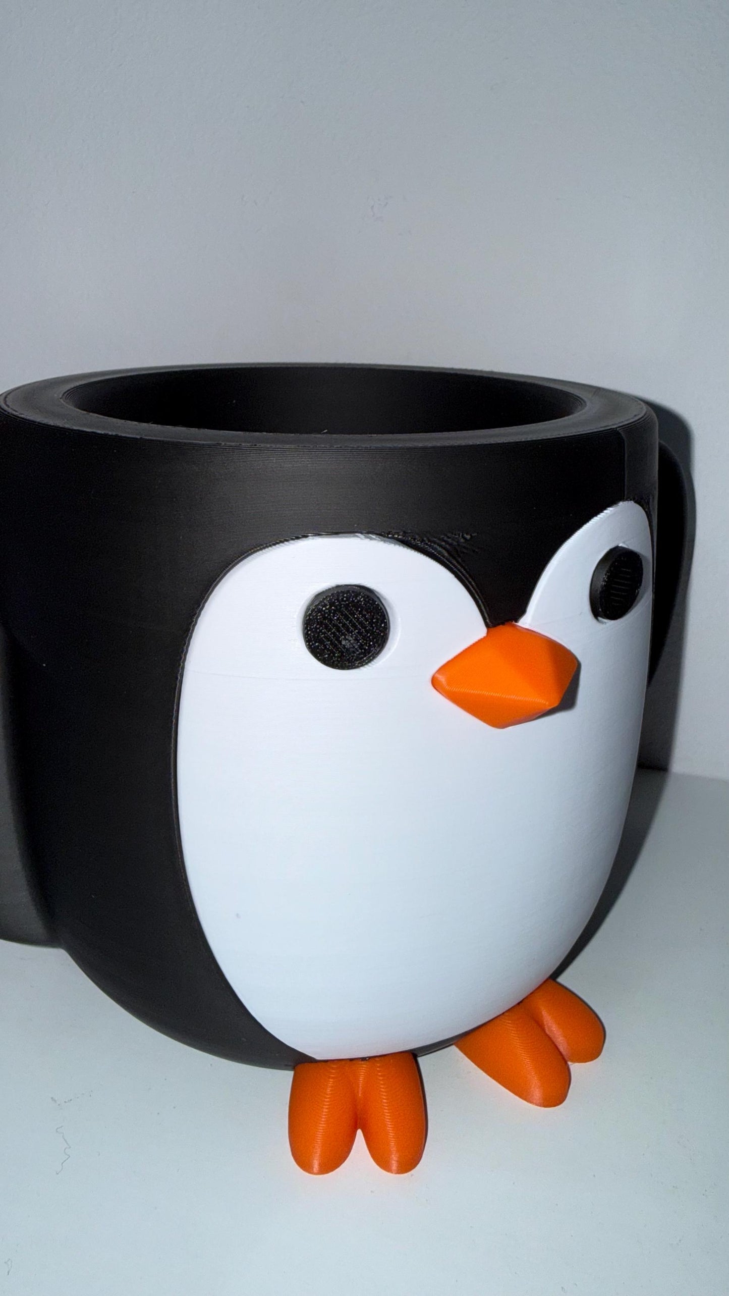 Penguin Ice Cream Pint Holder with Spoon Slot – Fits 16oz Tub