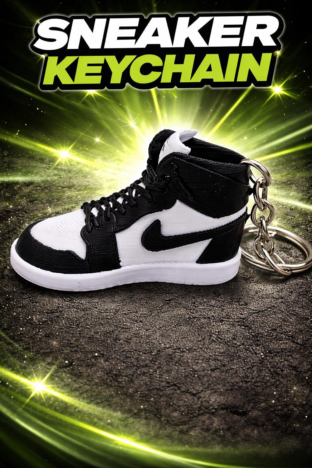 Mini Sneaker Panda Dunks Keychain 7cm 3D Printed Trainer Shoe Keyring Bag Charm