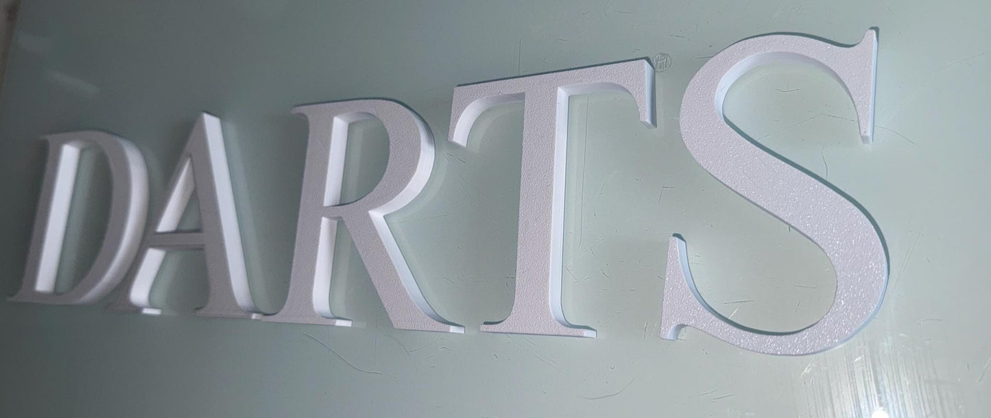 Darts Sign for Acoustic Wood Panel – 40cm, White or Custom Colours