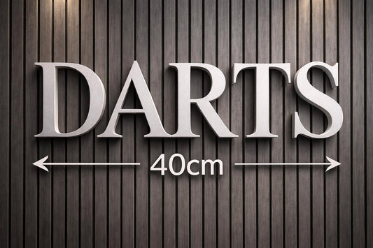 Darts Sign for Acoustic Wood Panel – 40cm, White or Custom Colours