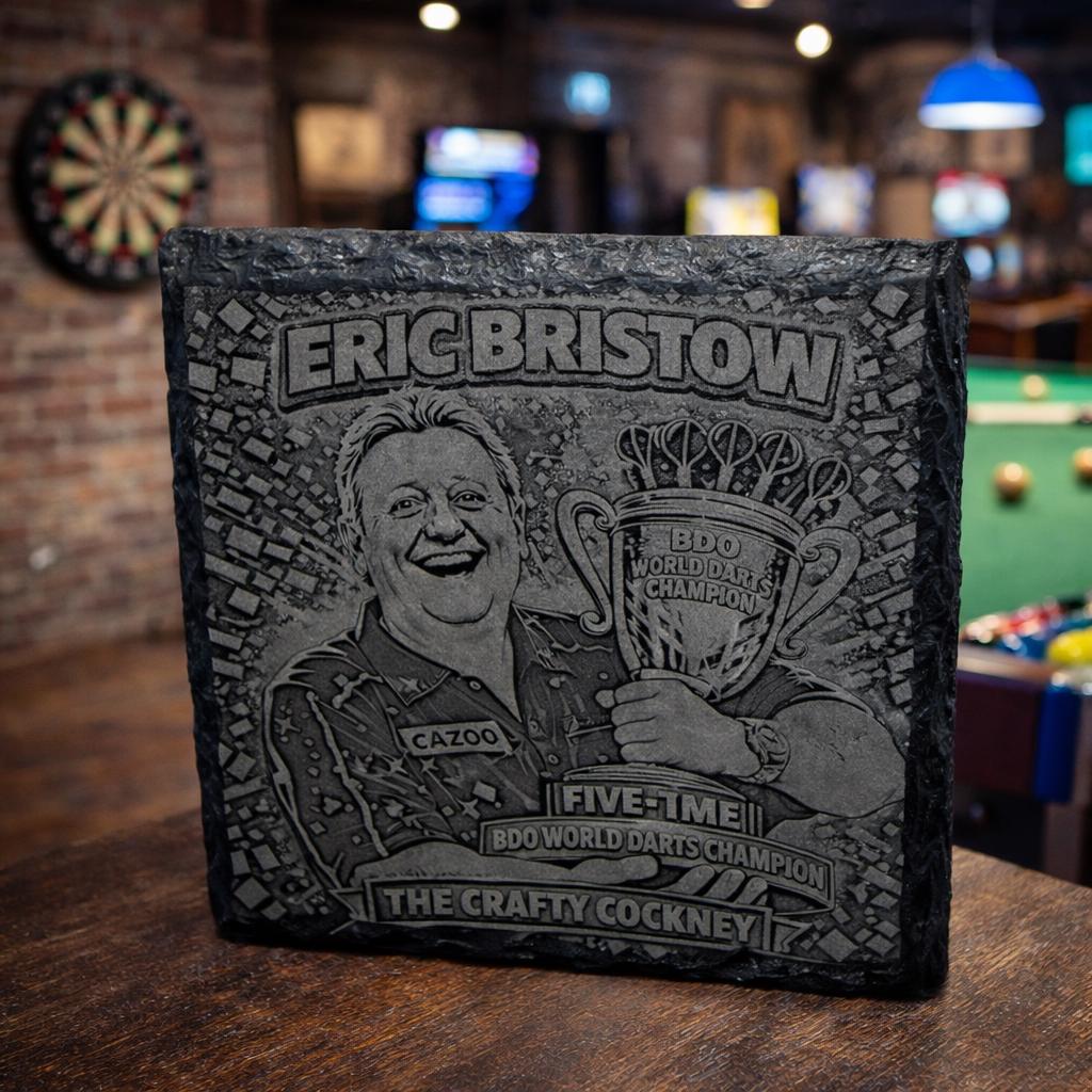 Engraved Dart player themed Coasters: Darts Legends Phil The Power and Eric The Crafty Cockney