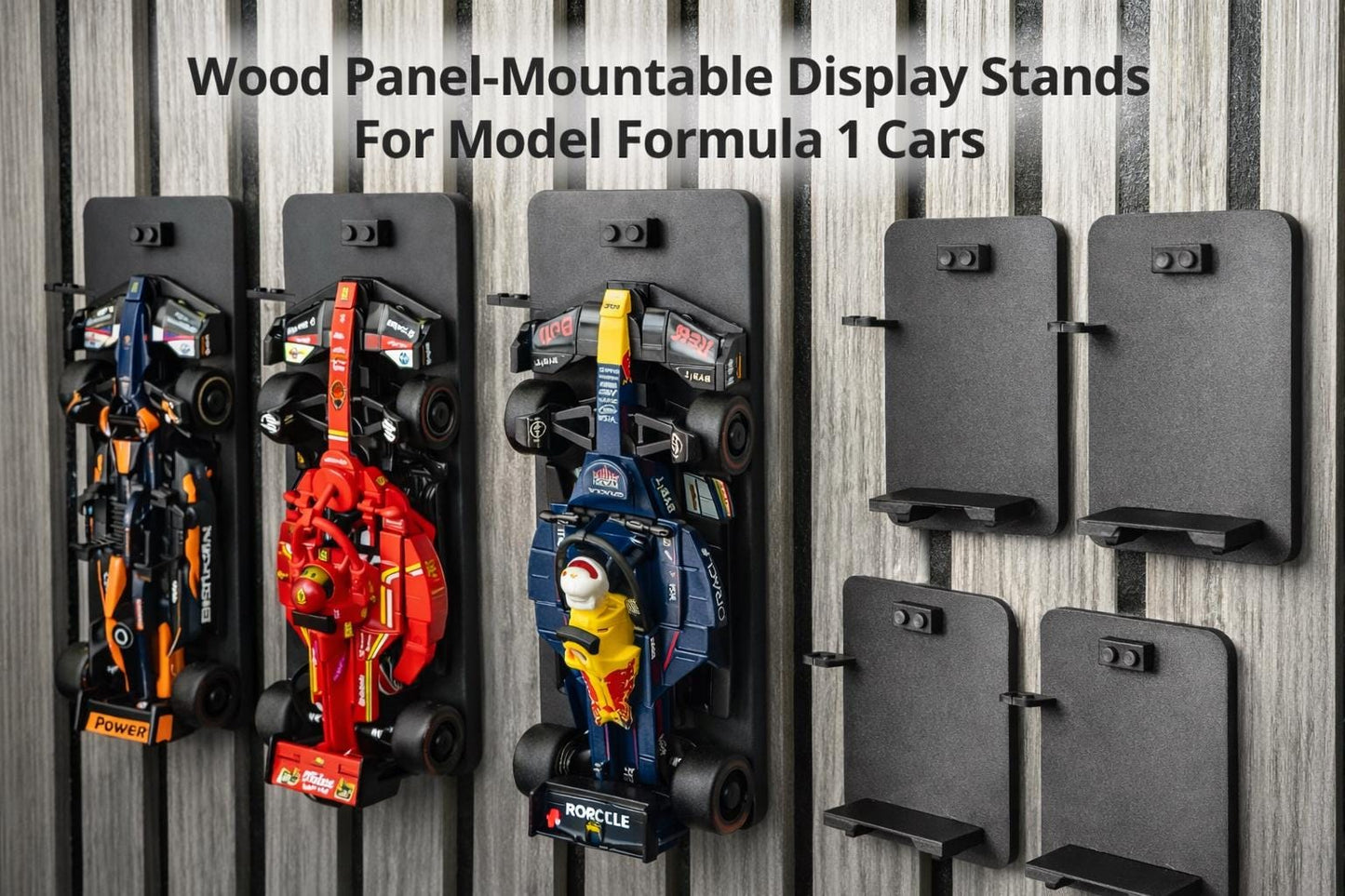 LEGO F1 Car Wall Mount Display Stand – Panel Mount Holder F1 Speed Champions and F1 Minis