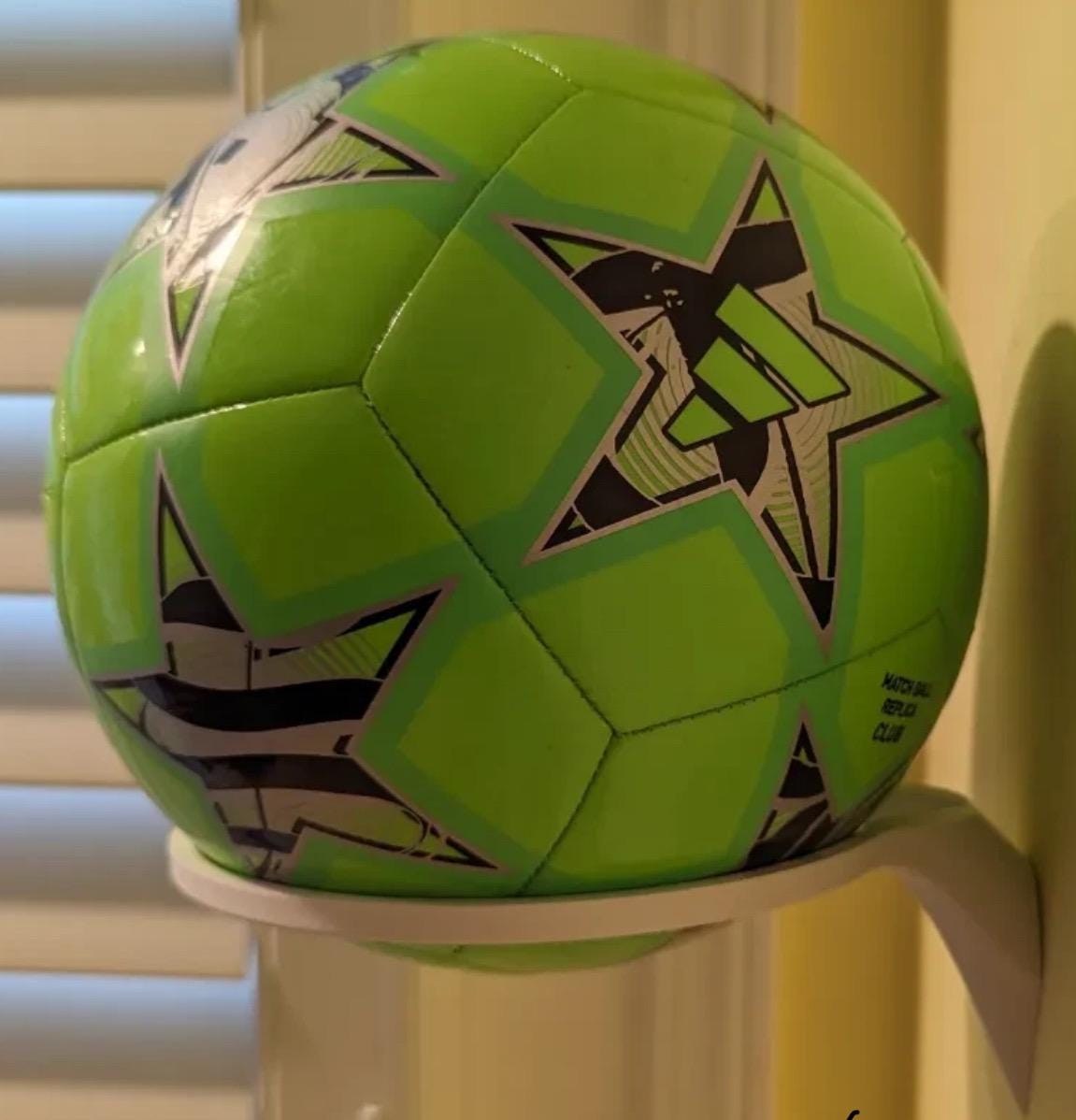 Wall Mounted Football Holder Display | Ball Storage Rack | Soccer Mount | Space Saving
